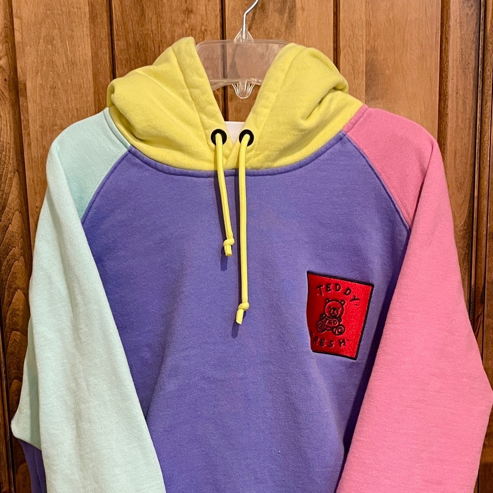 Teddy Fresh Color Block Hoodie Size Large
